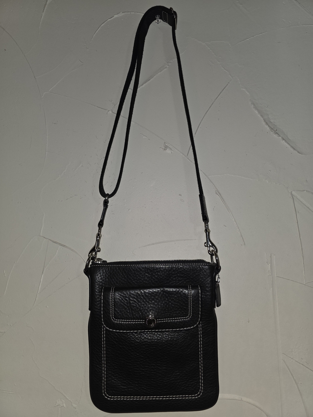 Coach Black Pebbled Leather Crossbody Bag